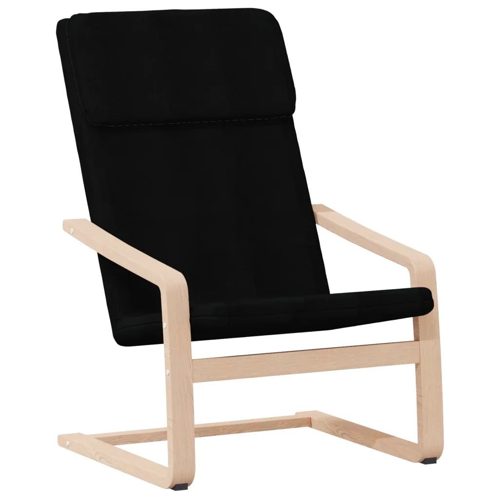 Divano Sedia-Poltrona Relax con Poggiapiedi Nera in Tessuto 376782