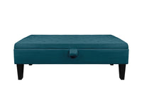 Divanetto In Velluto Panca Contenitore Pouf PortaOggetti Panca Sgabello A Pie Di Letto Cassapanca Ingresso Legno Massello Panchina - Petrolio