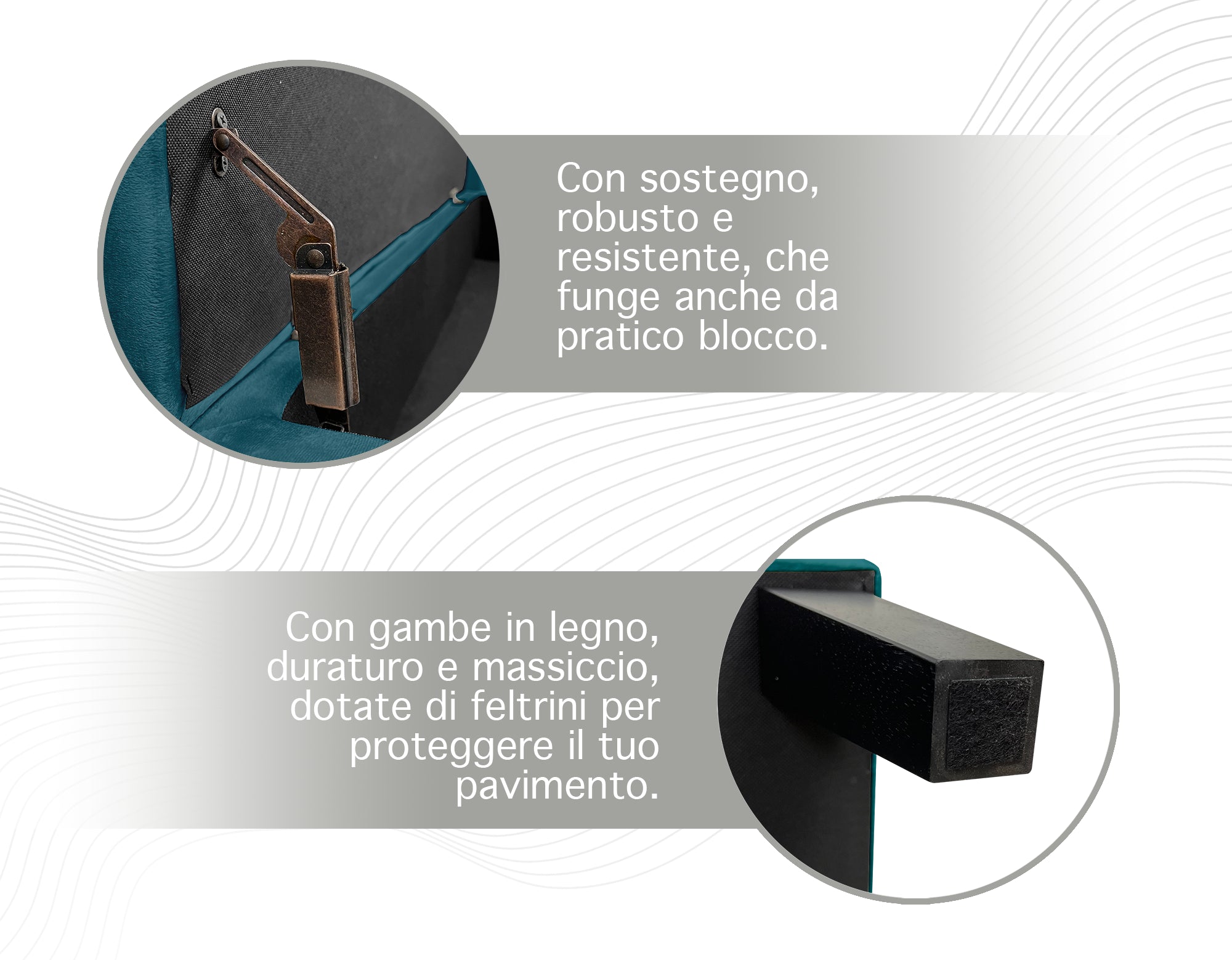 Divanetto In Velluto Panca Contenitore Pouf PortaOggetti Panca Sgabello A Pie Di Letto Cassapanca Ingresso Legno Massello Panchina - Petrolio