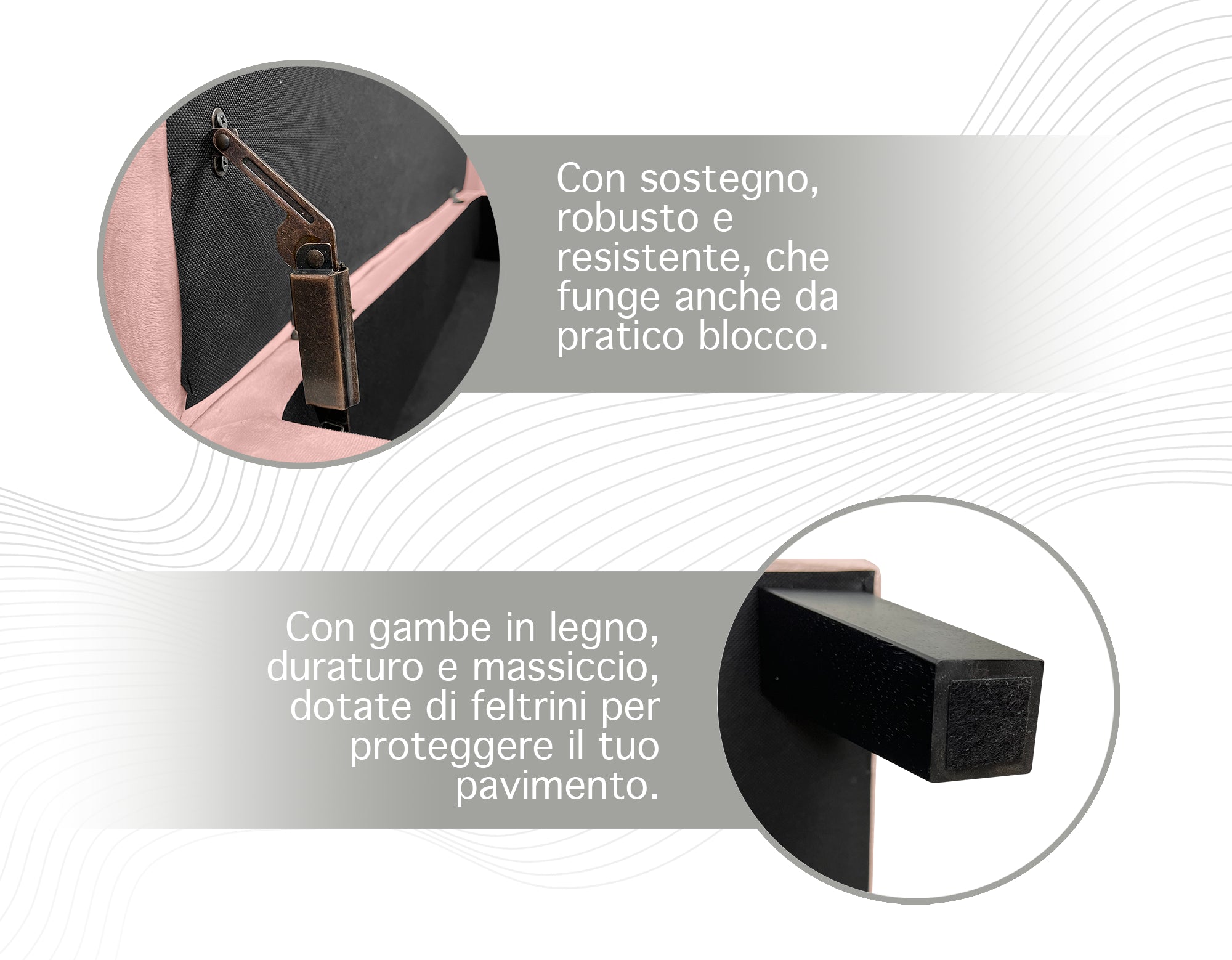 Divanetto In Velluto Panca Contenitore Pouf PortaOggetti Panca Sgabello A Pie Di Letto Cassapanca Ingresso Legno Massello Panchina - Rosa