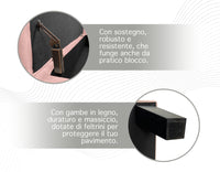 Divanetto In Velluto Panca Contenitore Pouf PortaOggetti Panca Sgabello A Pie Di Letto Cassapanca Ingresso Legno Massello Panchina - Rosa