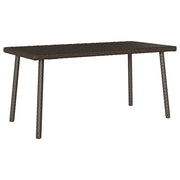 Tavolino Giardino | Tavolino da esterno Rettangolare Marrone 80x40x37 cm Polyrattan