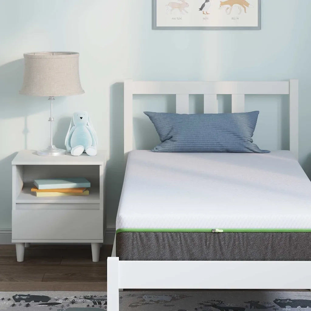 vidaXL Materasso Bianco e Grigio 80 x 160 cm Molle Insacchettate