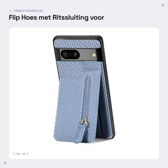 Portafoglio shockresistente - Flip portafoglio - Ospite per carta - Carta con lacci - Pieghevole - Pelle PU morbida per Google Pixel 8a - Portafoglio
