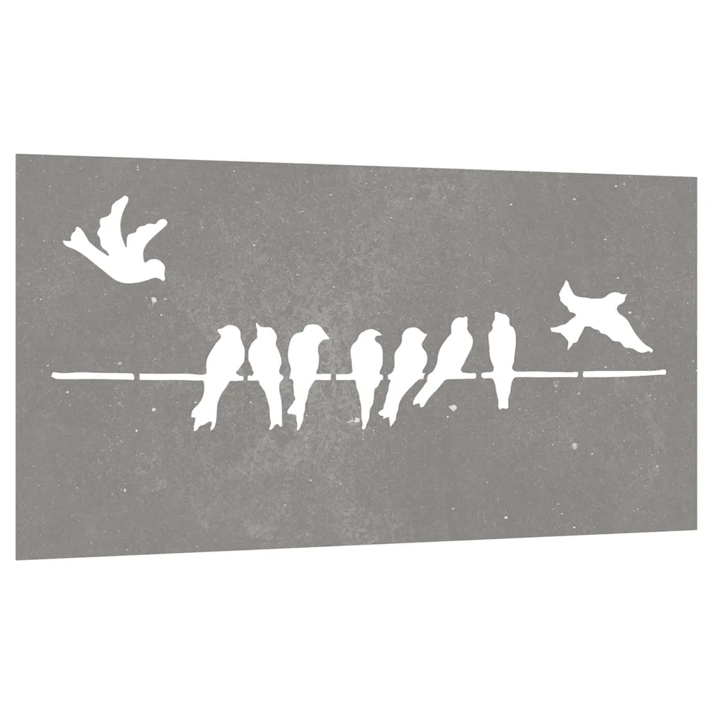 Decorazione Muro da Giardino 105x55 cm Uccello Acciaio Cortencod mxl 82750