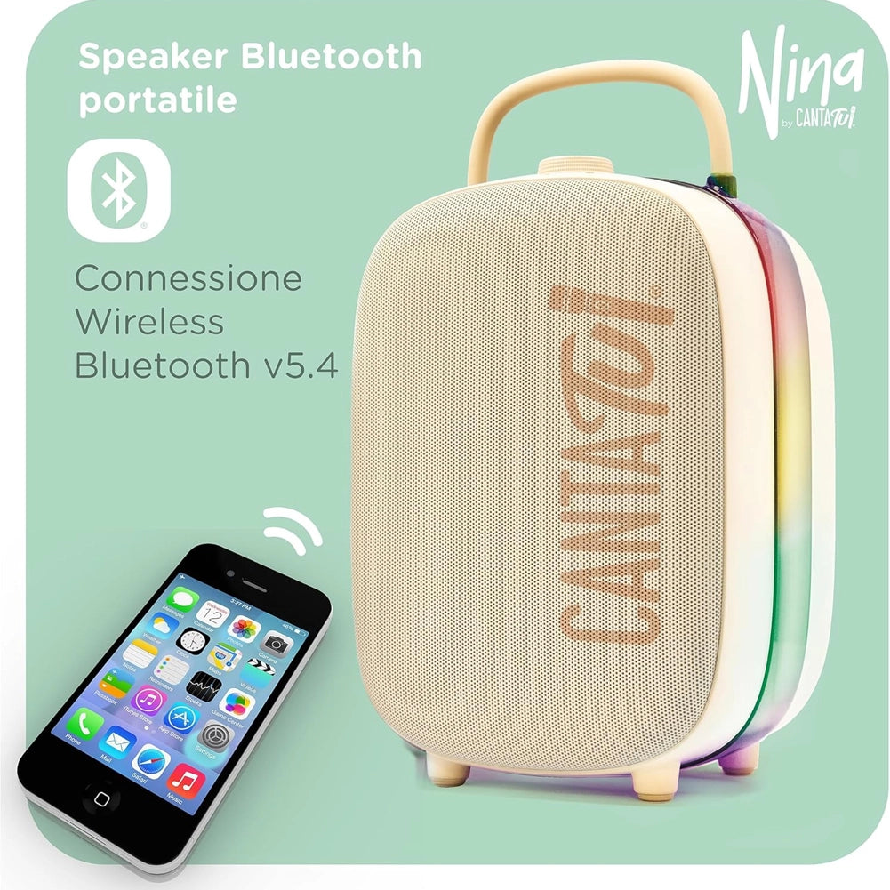 Canta Tu Nina Macchina Per Karaoke Bluetooth Con 2 Microfoni Wireless Inclusi