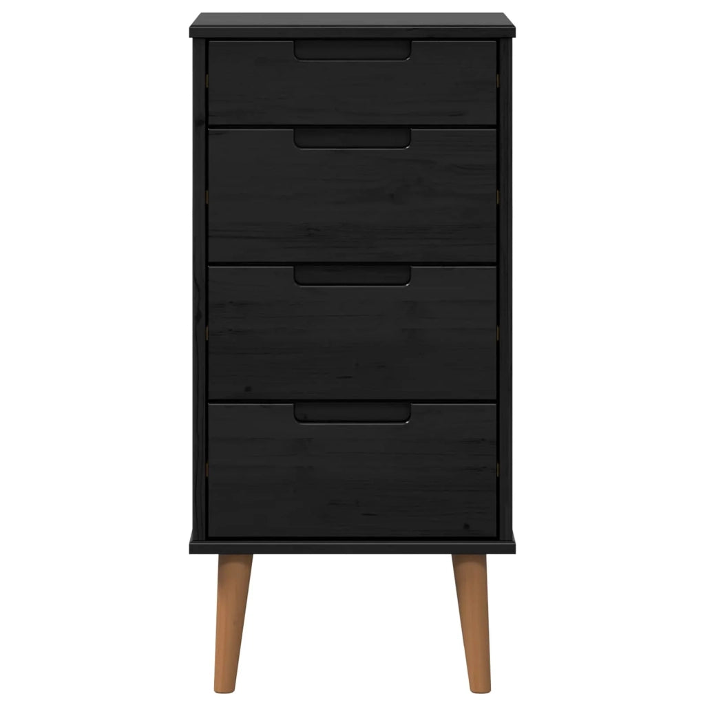 Cassettiera MOLDE Nero 40 x 35 x 82 cm Legno Massello di Pino 42020935