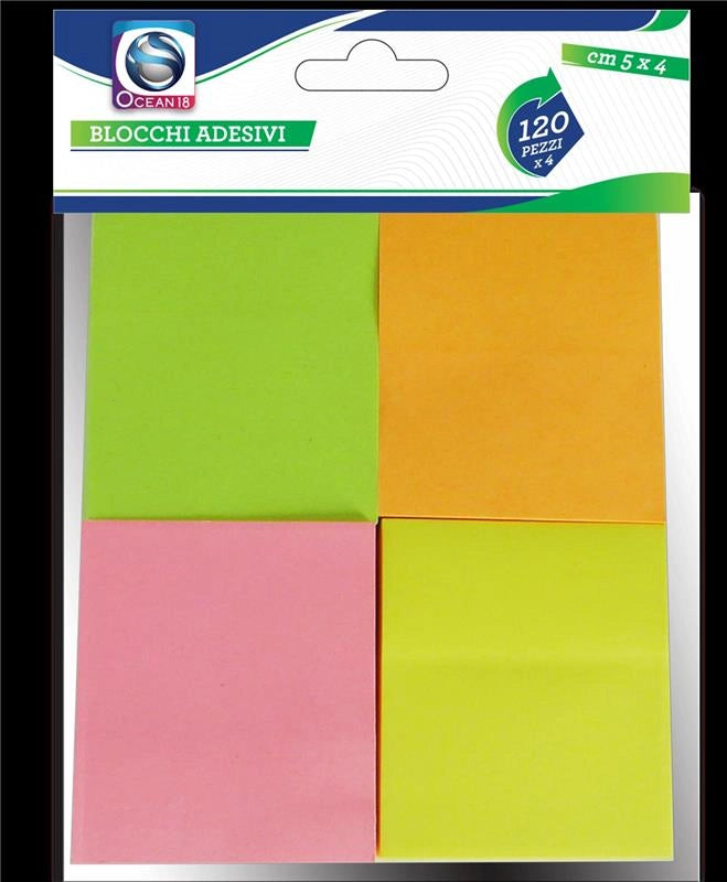 BLOCCHI ADESIVI IN SET DA 120 FOGLI X 4 PACCHI  5 X 4 CM
