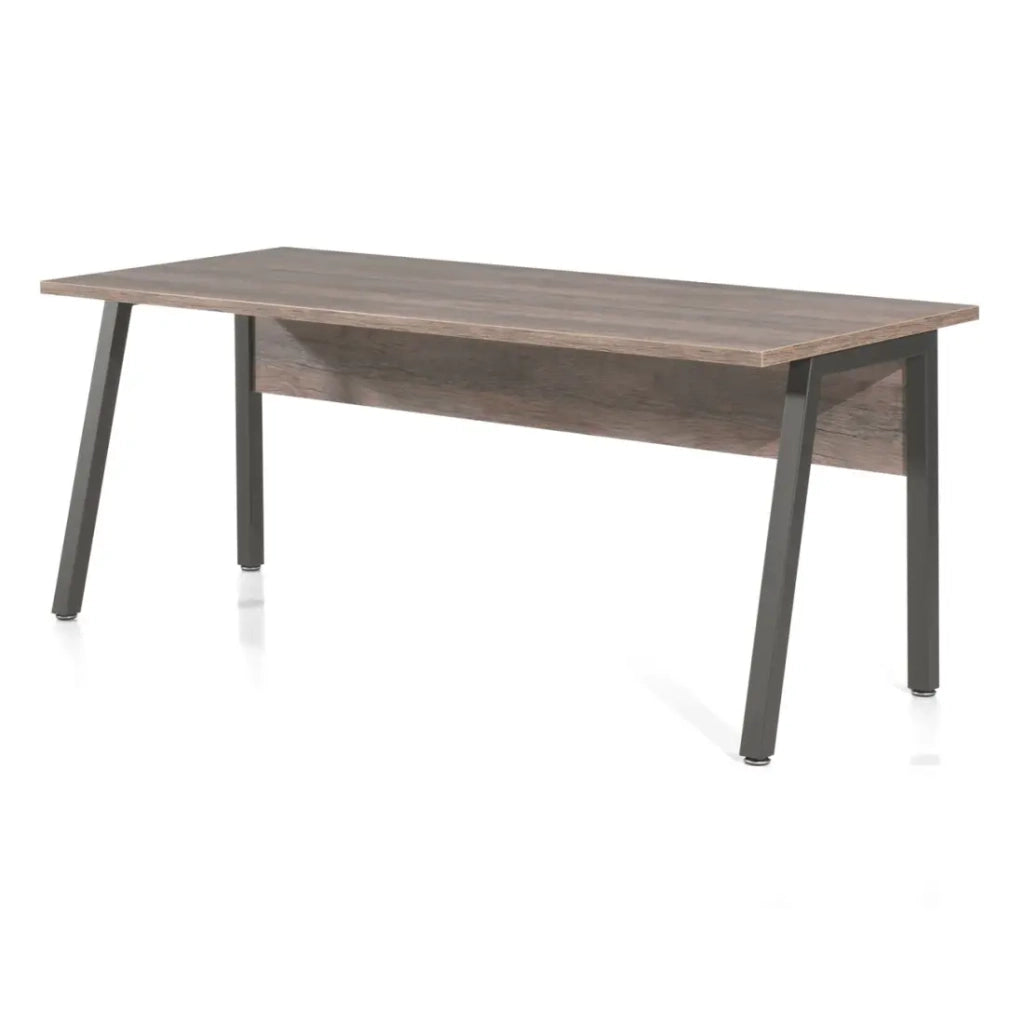 Scrivania professionale retta 200 cm SOON – Rovere invecchiato e nero – Stile design contemporaneo