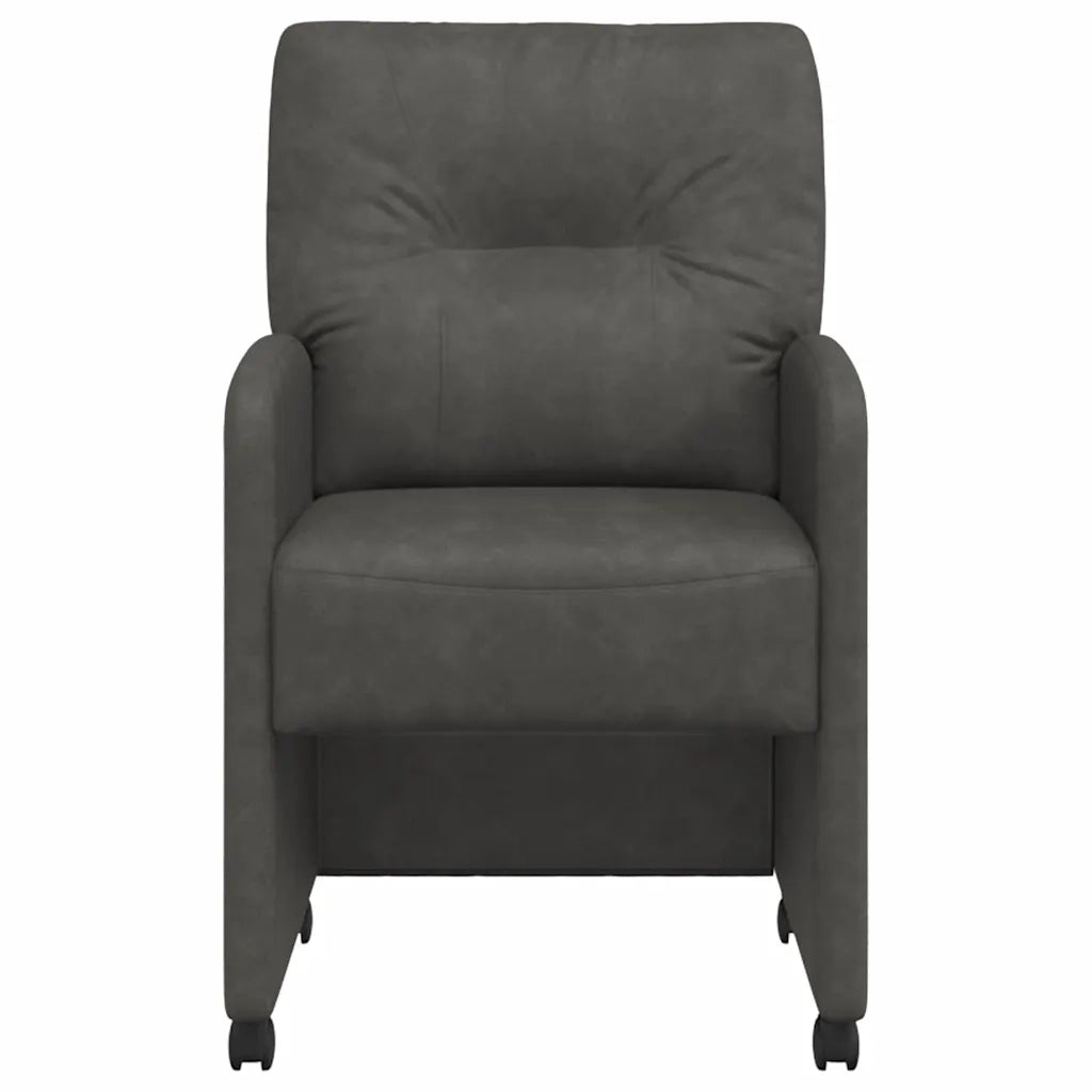 Sedie da Pranzo con Ruote con ruote 2 pcs Nero 57 x 67 x 95 cm