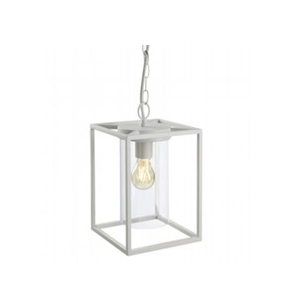 Lampada A Sospensione Da Esterno Domus Alluminio E Termoplastica Bianco 1 Luce E27