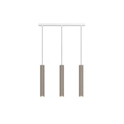Lampadario Moderno Aygo Rettangolare Metallo Bianco E Sabbia 3 Luci Gu10