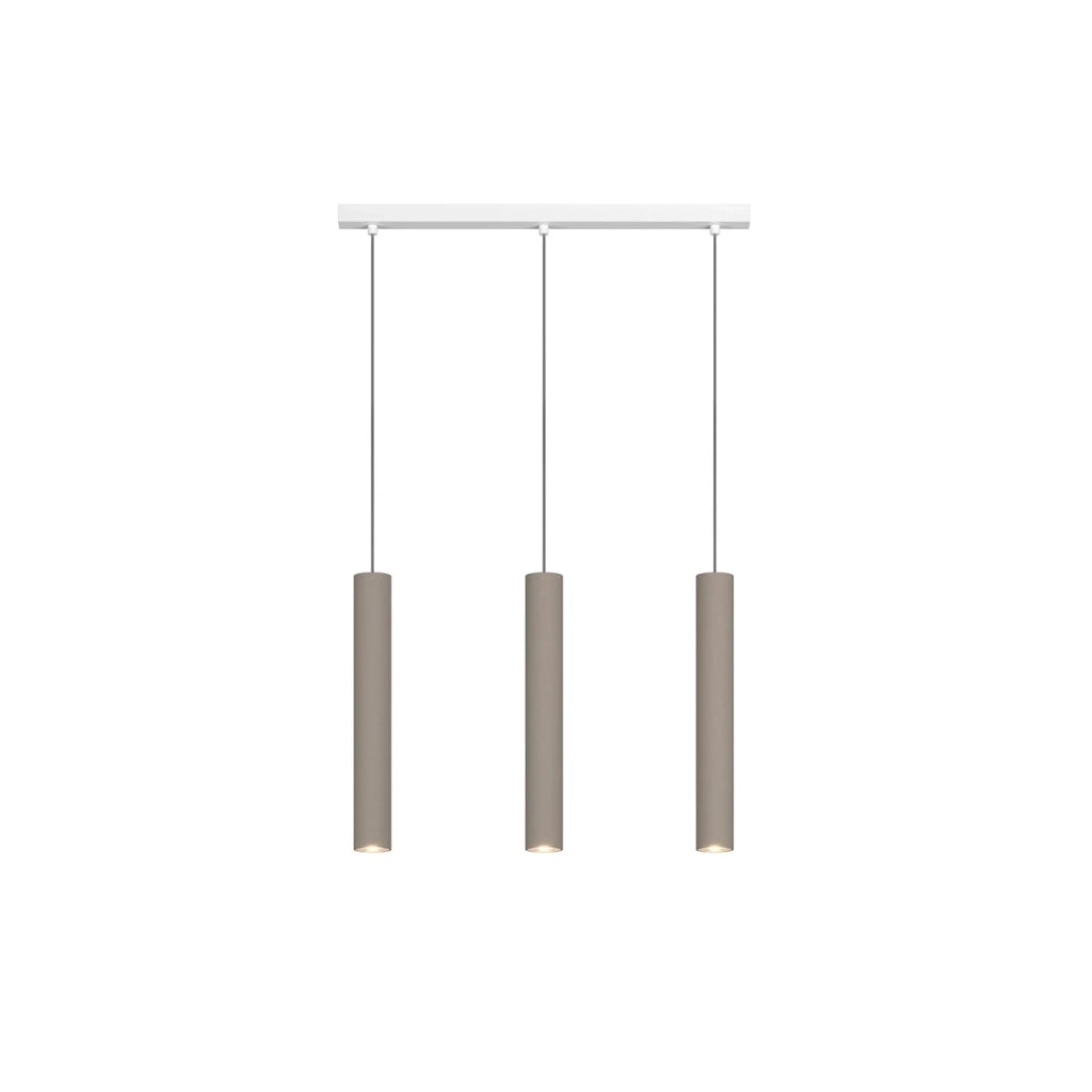 Lampadario Moderno Aygo Rettangolare Metallo Bianco E Sabbia 3 Luci Gu10