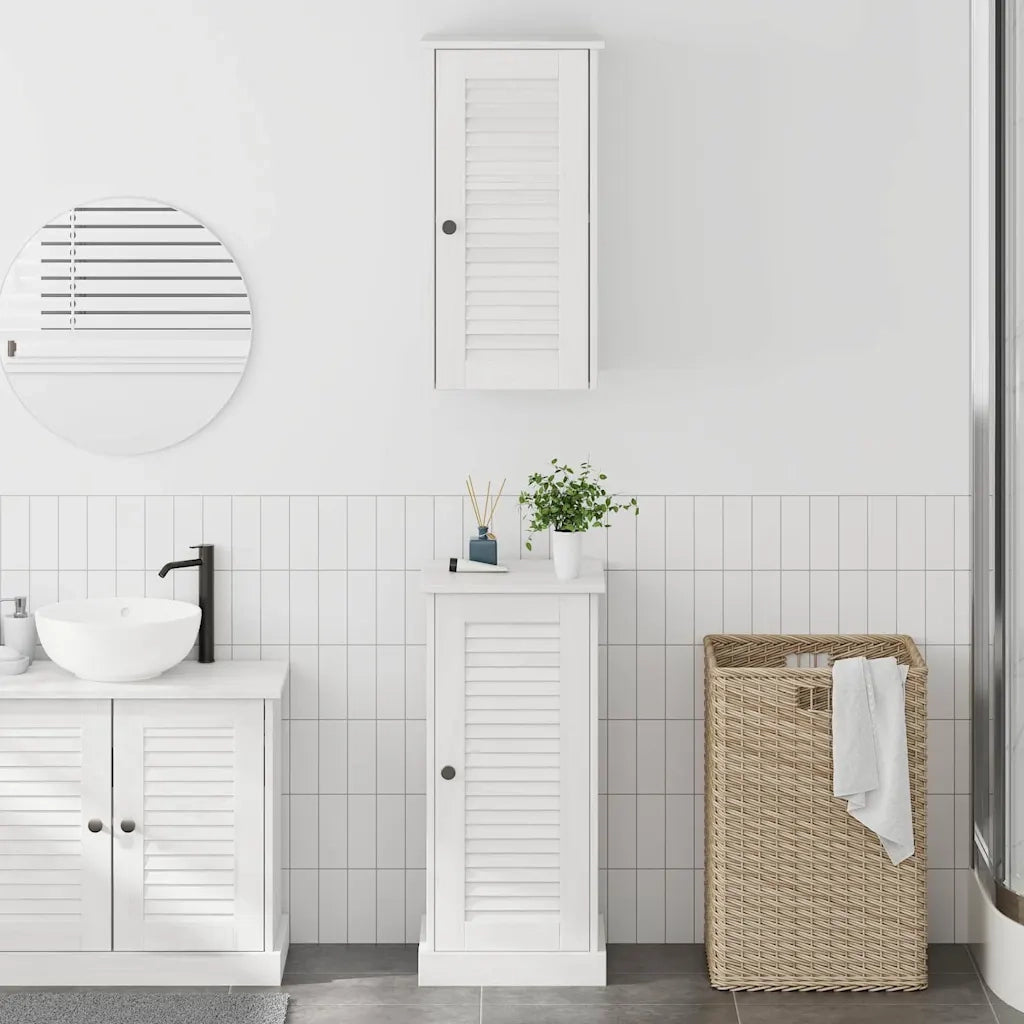 Set di mobili per il Bagno | Armadio da bagno VIGO 2 pz Bianco e Bianco Antico