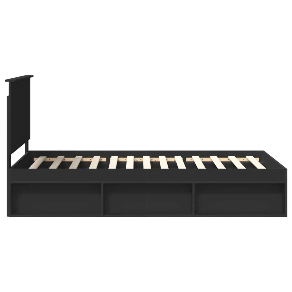 Struttura del letto Nero 100 x 200 cm Pino massello 3411047
