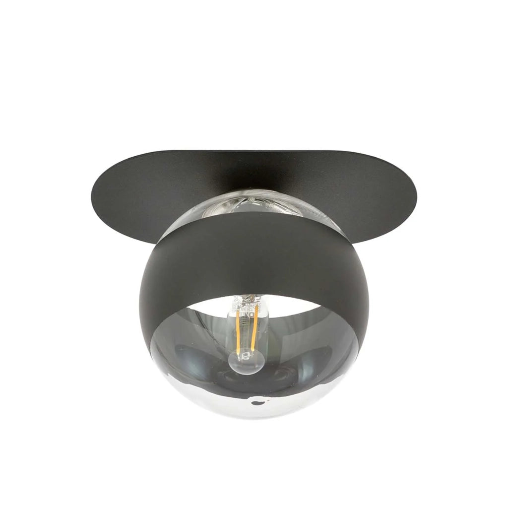 Plafoniera Minimal Patroclus Acciaio Nero 1 Luce E14