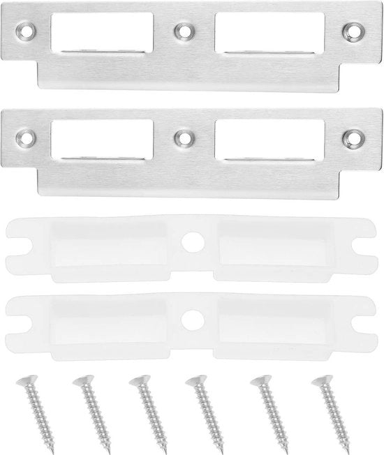 Due Set di Piastra di Protezione Porta in Acciaio Inox Piastra di Protezione Anticollasso Piastra di Guscia con Accessori di Fissaggio per Installazione Porta 153x35mm Lavatrice