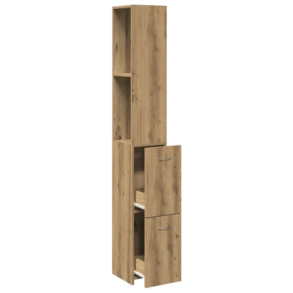 Armadietto Bagno Rovere 25x25x170 cm Legno Multistrato