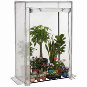 Serra da giardino con porta e telaio in acciaio - Xylo - Bianco 100x50x150 cm