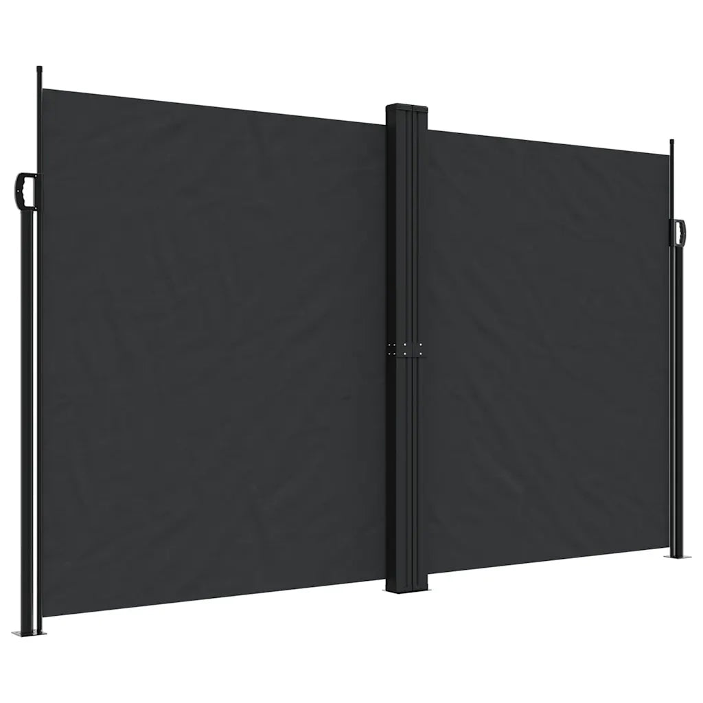 Tenda da Sole Laterale Retrattile-Tenda parasole per balcone per giardino Nera 200x1200 cm 393172