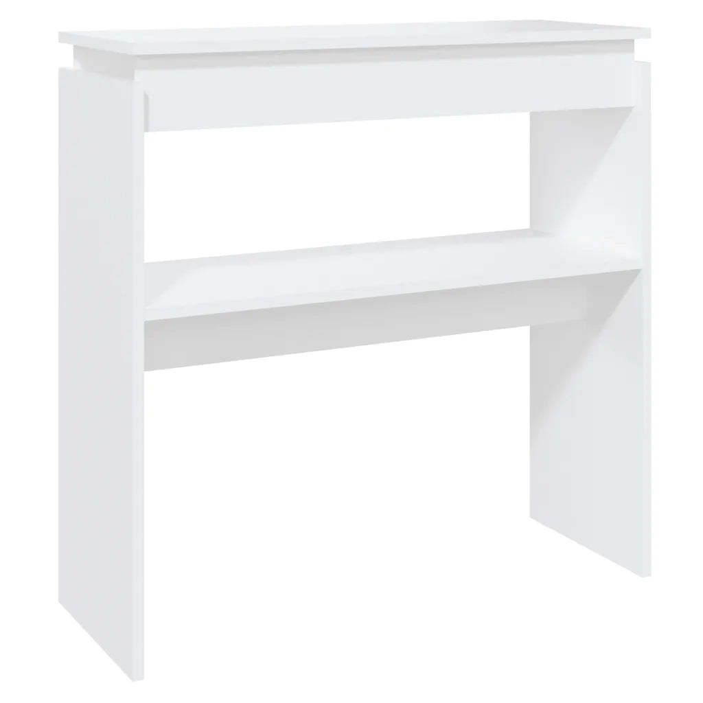 Tavolino Consolle-Tavolino da soggiorno-Tavolino da Salotto Bianco 80x30x80 cm in Legno Multistrato