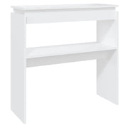 Tavolino Consolle-Tavolino da soggiorno-Tavolino da Salotto Bianco 80x30x80 cm in Legno Multistrato