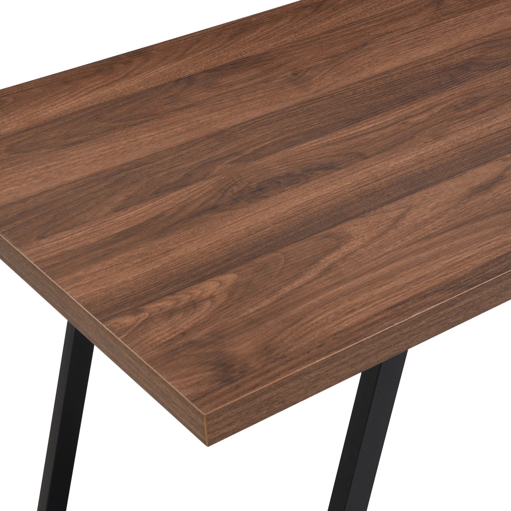 Scrivania con guida soft close e supporto CPU - per ufficio e studio - 135.5x58x75 cm - in MDF - marrone scuro