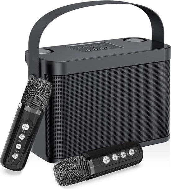 Impianto Karaoke per Adulti - Kit Karaoke con 2 Microfoni - Impianto Karaoke per TV - Impianto Karaoke con Microfono Senza Fili