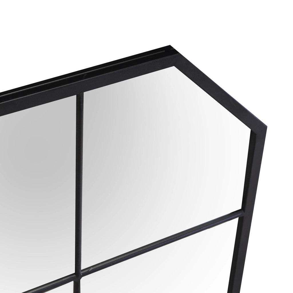 Specchio in metallo nero cm 100x2xh70