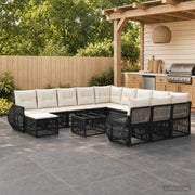 Set Divano da Giardino 13 pz Nero polyrattan 3435625