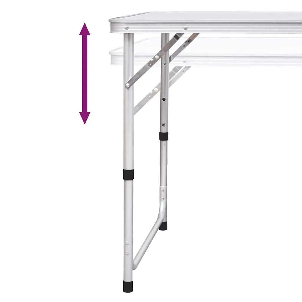 Tavolo da Campeggio Pieghevole Alluminio Regolabile 120x60 cm CFW5952150