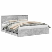 Letto matrimoniale | Letto per adulti | Struttura del letto con cassetto Grigio cemento 180 x 200 cm