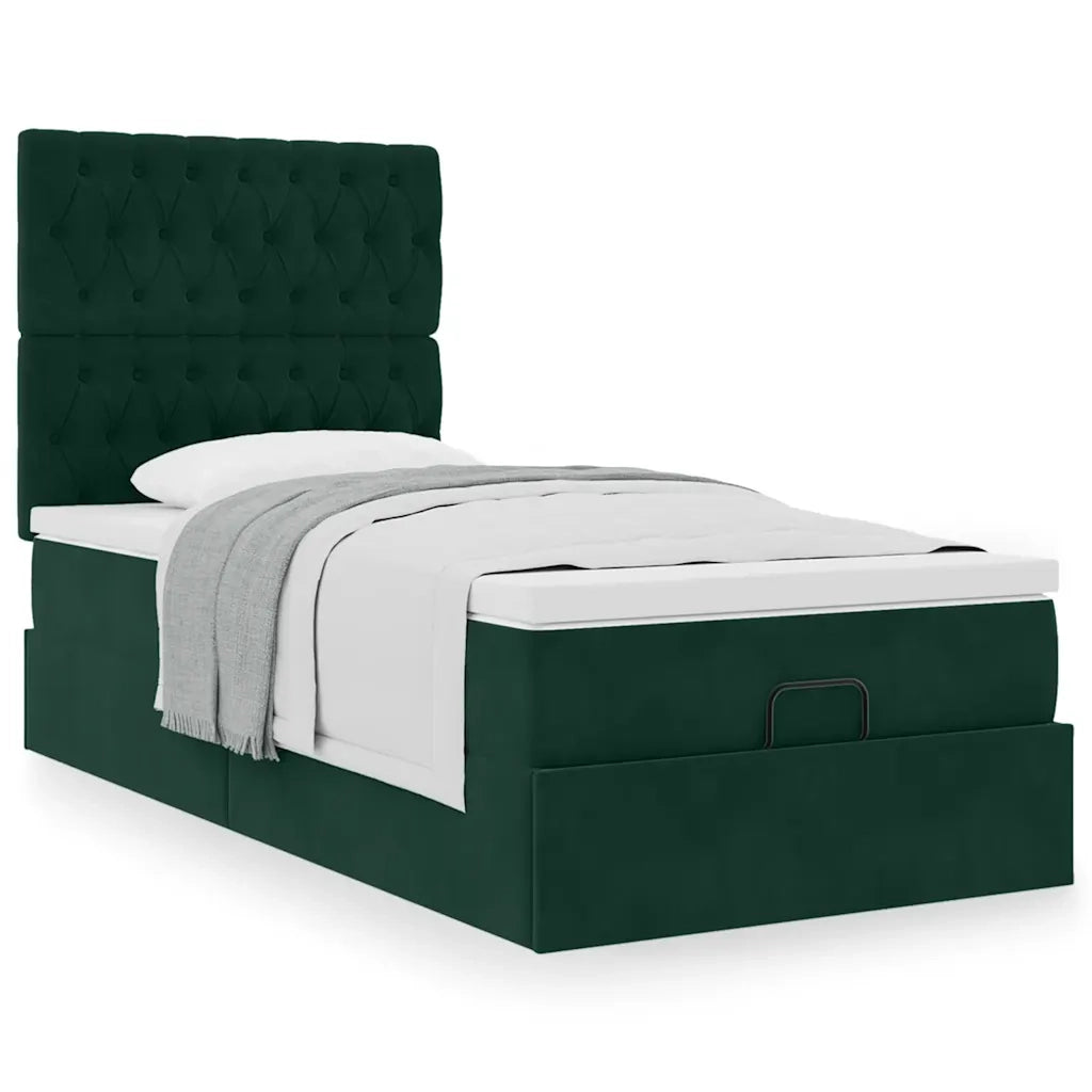 Struttura Letto Pouf con Materassi 80x200 cm Velluto 3313508