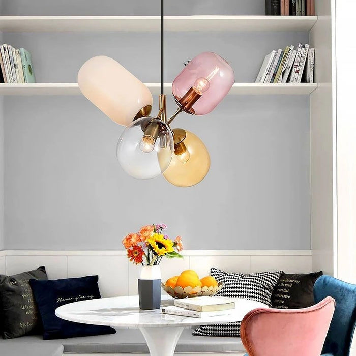 Lampada Da Soffitto Pensile Di Vetro Multicolor APP436-4C