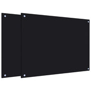 Set di 2 paraschizzi per cucina 80 x 60 cm design moderno vetro temperato nero paraschizzi 02_0055743