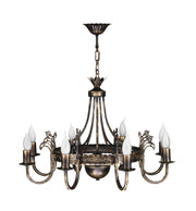 Lampadario rétro a candela bronzo 8xE14 Jupiter Korona