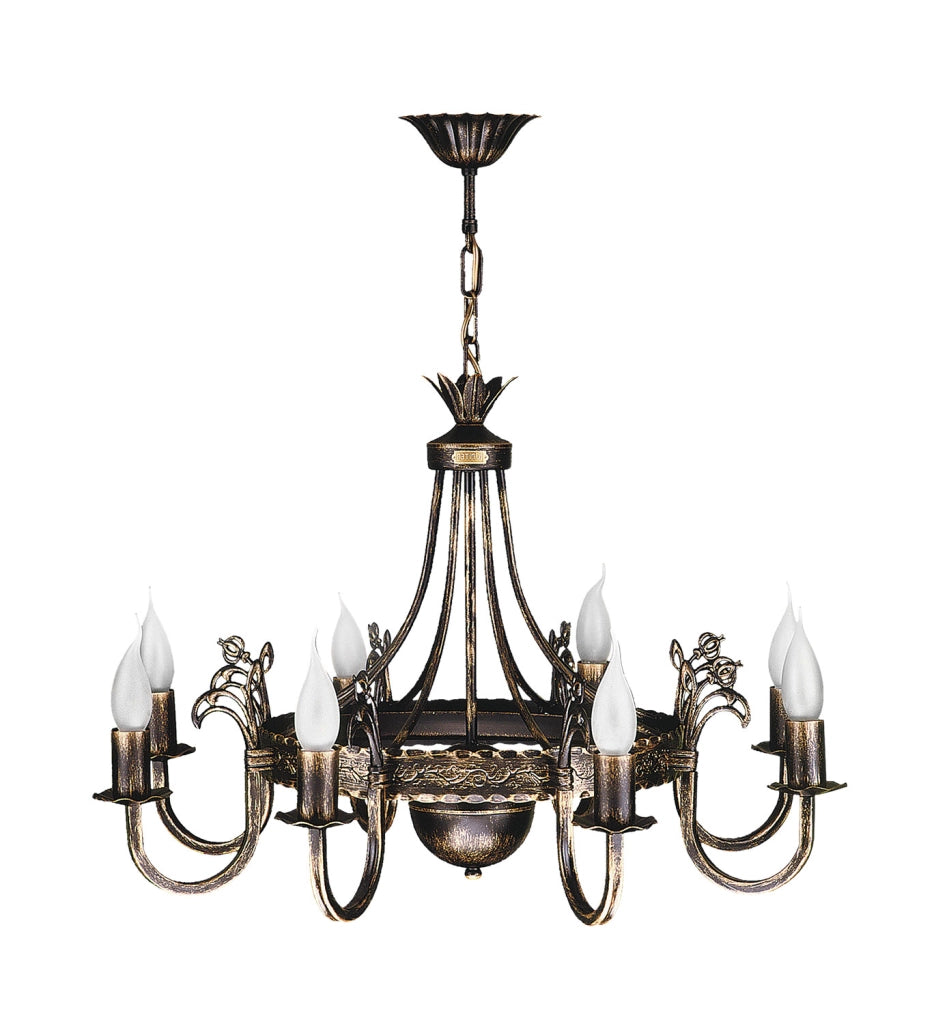 Lampadario rétro a candela bronzo 8xE14 Jupiter Korona