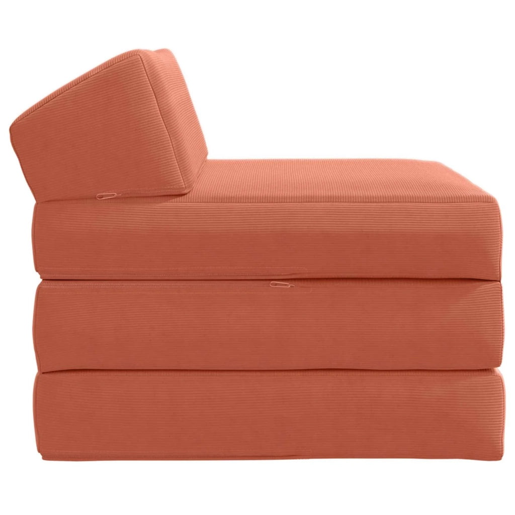 Divano Letto Pieghevole Rosso Arancio 200 x 70 x 10 cm 900033
