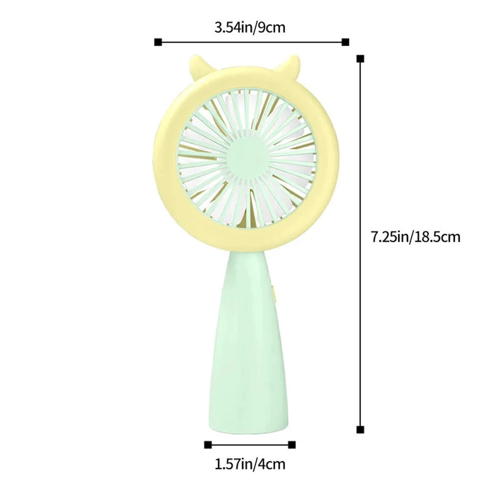 Trade Shop - Mini Ventilatore Con Luce A Led Hq66-17 Portatile Batteria Ricaricabile Usb 2 Velocità -
