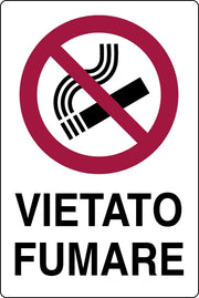 CARTELLO SEGNALETICO VIETATO FUMARE  cm. 20x30 10.00 pz