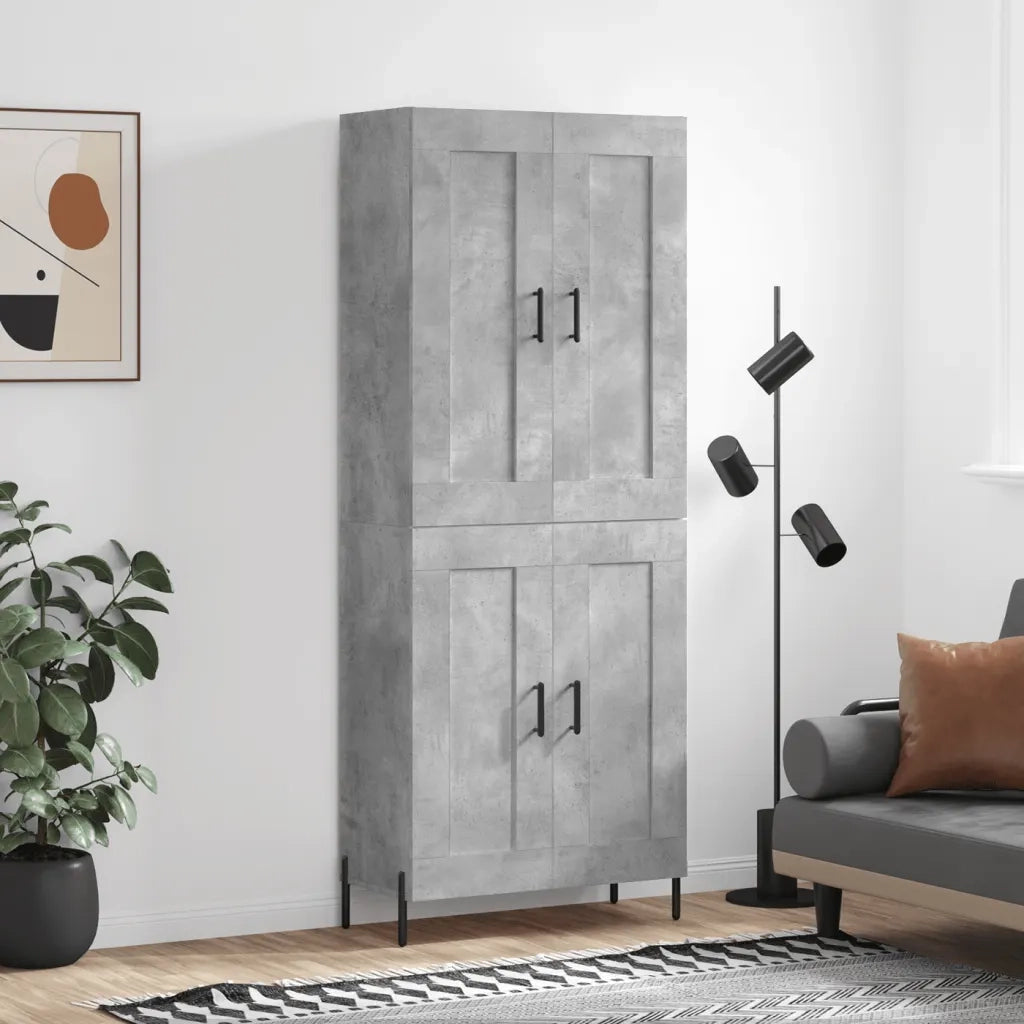 Credenza | Madia | Buffet da pranzo | Armadio da pranzo Grigio Cemento 69,5x34x180 cm in Legno Multistrato