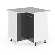 Armadio universale ad angolo R-Line Antracite lucido 75.6 cm con anta, con piano di lavoro Vicco