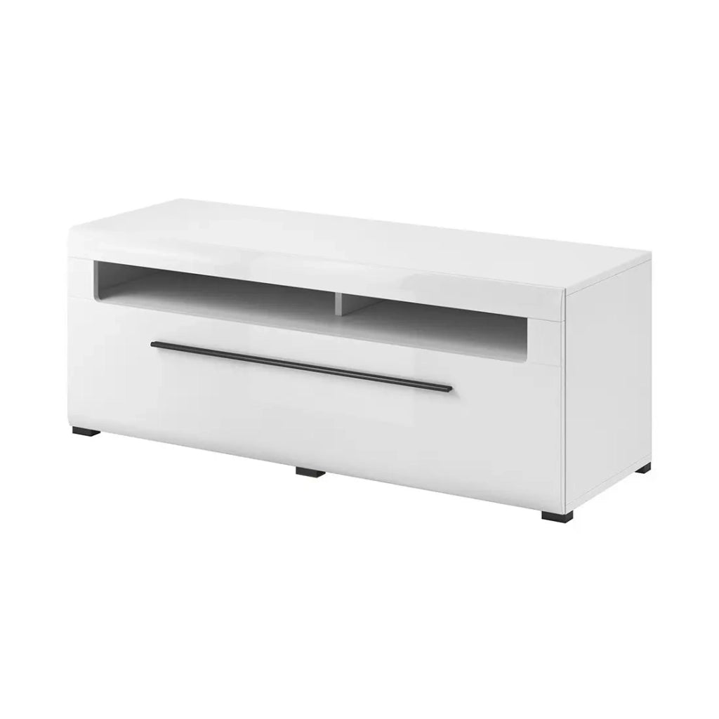 Set completo per soggiorno collezione BREDA. Colori bianco opaco e bianco lucido.