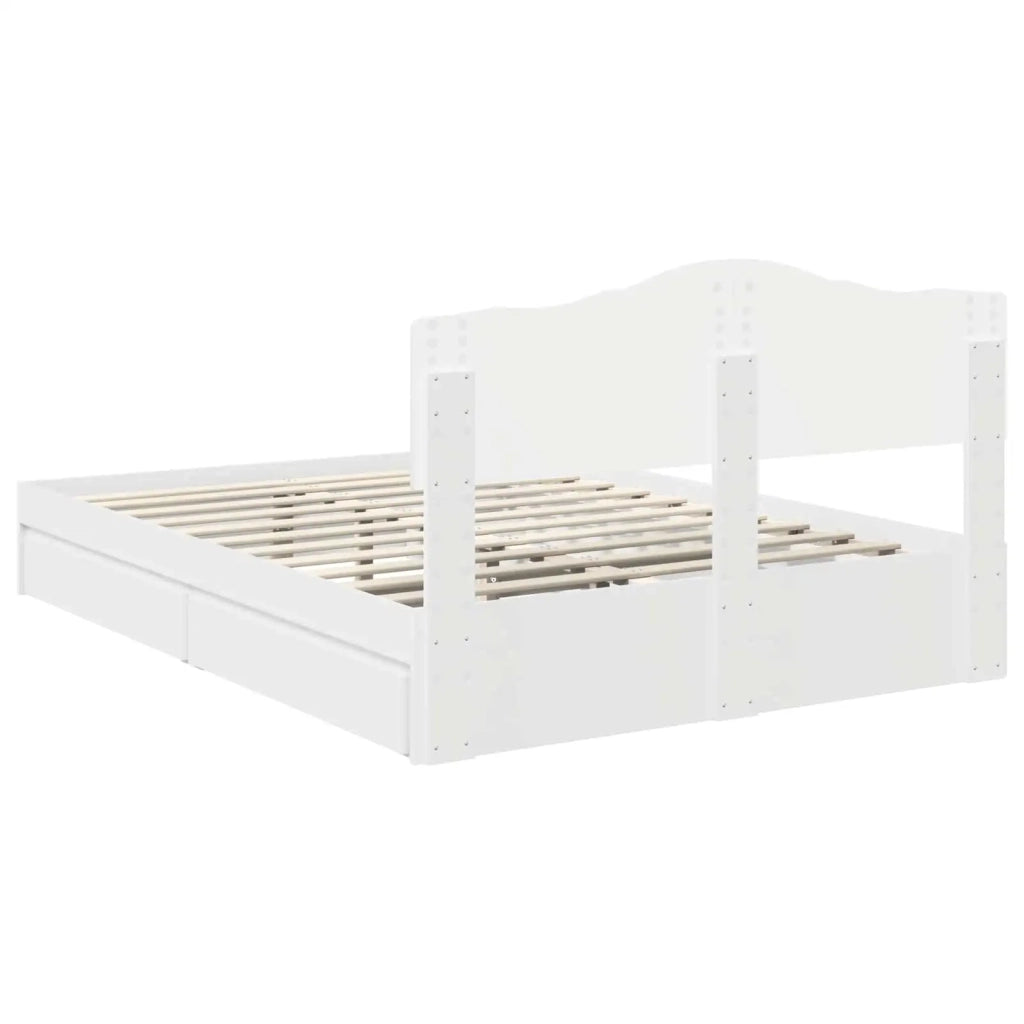 Letto con Contenitore Bianco 140 x 200 cm Legno multistrato