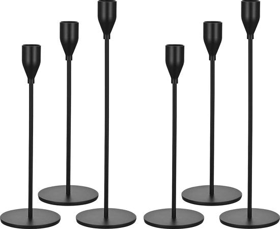 Set di Candelabri a Cono in Metallo da 6 pezzi per Decorazioni da Tavola Eleganti