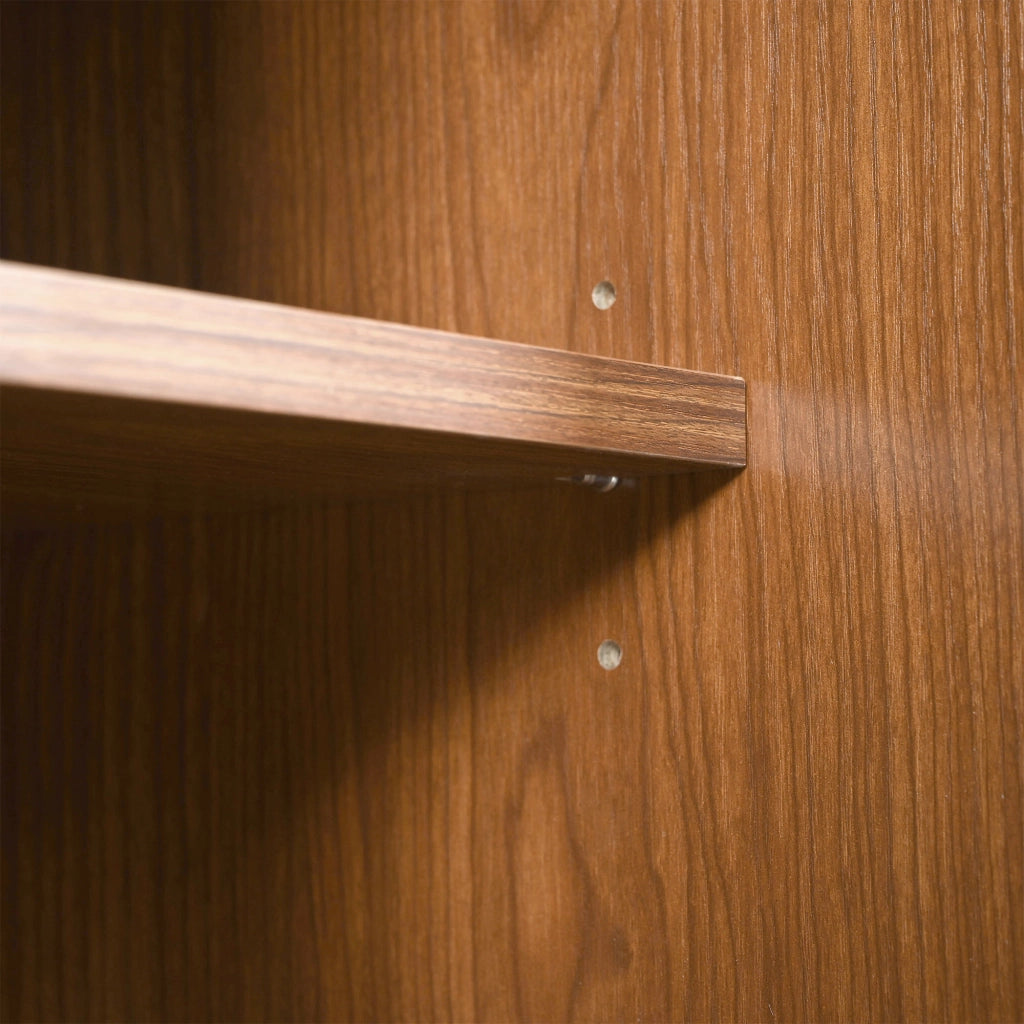 Credenza con 3 cassetti e 3 ante scorrevoli in MDF effetto noce con ripiani regolabili 120 × 40 × 78 cm