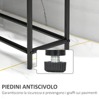 Portasciugamani da Terra a 2 Bracci Autoportante 66x20x110 cm in Metallo Nero