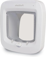 Porta gatto a selezione di accesso per gatti - microchip - esclude animali estranei - bianco - fino a 7 kg - 1 pezzo