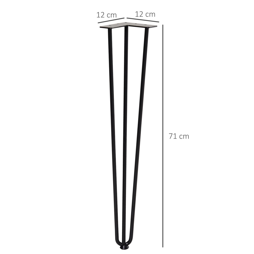 Gambe per Tavolo ¨C zephmum ¨C Nero, Stile Industriale, 12x12x71 cm