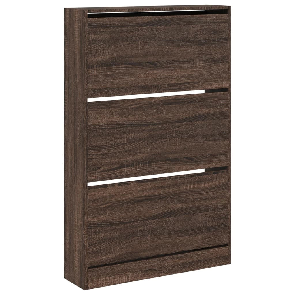 Scarpiera mobiletto portascarpe mobile per ingresso/corridoio/soggiorno 80 x 21 x 125,5 cm legno ingegnerizzato marrone 02_0021654